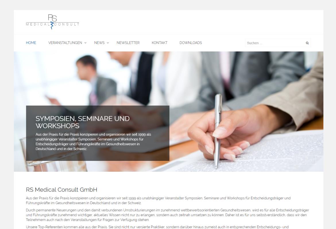 Internetauftritt RS Medical Consult GmbH