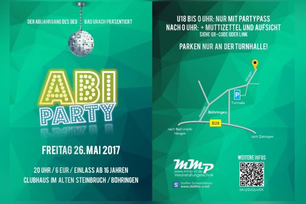 Flyer- und Plakatdesign Abi-Party 2017